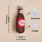 Crinkle Squeaker Simulation Bottle Beer Shape Dog Chew Plush Pet Toys - GreenFur
