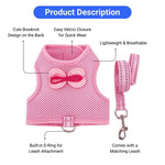 Cute and Breathable Bowknot Pet Harness and Leash Set for Rabbits - GreenFur