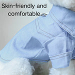 Cute and Minimalist Stylish Pet Denim Shirt with D - Ring - GreenFur