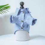 Cute and Minimalist Stylish Pet Denim Shirt with D - Ring - GreenFur