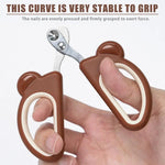 Cute Bear Design Cat Claw Clipper with Safe Positioning Hole - GreenFur