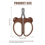 Cute Bear Design Cat Claw Clipper with Safe Positioning Hole - GreenFur