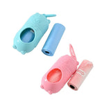 Cute Bear - Shaped Dog Poop Bag Holder with Clip, 2 Rolls Waste Bags - GreenFur