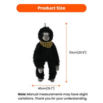 Cute Black Ape Style Hangable Squeaky Crinkly Dog Companion Toy - GreenFur