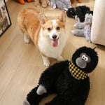Cute Black Ape Style Hangable Squeaky Crinkly Dog Companion Toy - GreenFur