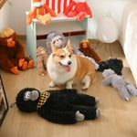 Cute Black Ape Style Hangable Squeaky Crinkly Dog Companion Toy - GreenFur