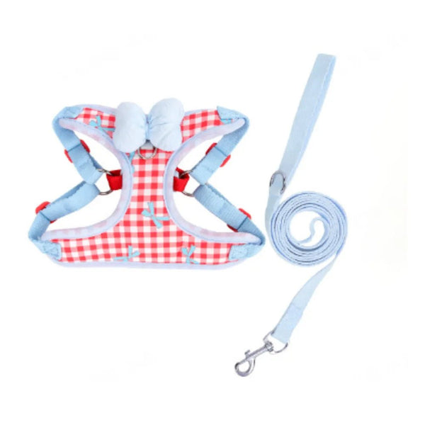 Cute Bowknot Pet Anti - pull Harness and Leash Set - GreenFur