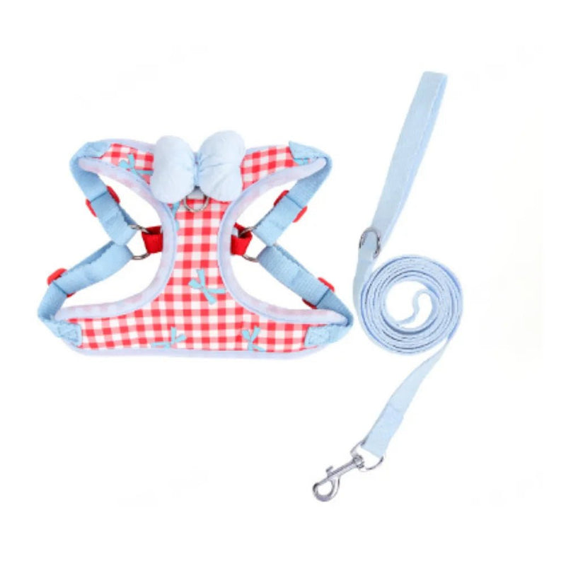 Cute Bowknot Pet Anti - pull Harness and Leash Set - GreenFur