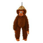 Cute Brown Ape Style Hangable Squeaky Crinkly Dog Companion Toy - GreenFur