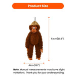 Cute Brown Ape Style Hangable Squeaky Crinkly Dog Companion Toy - GreenFur