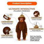 Cute Brown Ape Style Hangable Squeaky Crinkly Dog Companion Toy - GreenFur