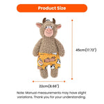 Cute Brown Bull Style Dog Toy with Shorts Accessory and Squeaker - GreenFur