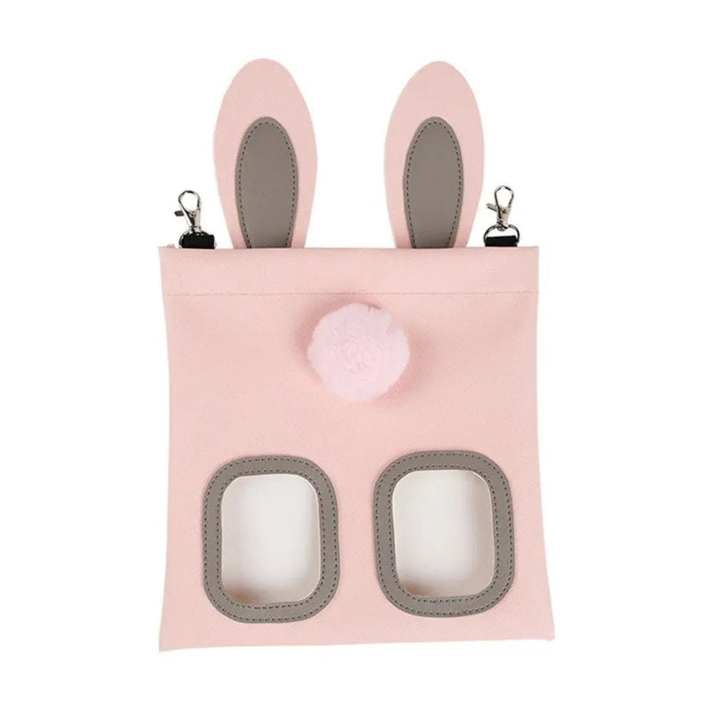 Cute Bunny Hay Feeder Bag with Metal Hook Hanging for Small Animals - GreenFur