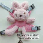 Cute Bunny Plush Dog Harness Vest with Leash for Small Breeds - GreenFur