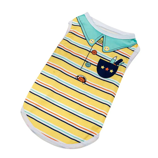 Cute Cartoon Print Summer Pet Shirt Vest for Small Dogs - GreenFur