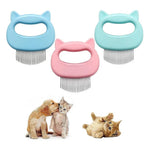 Cute Cat Comb Pet Hair Brush Shell Shaped Itch Relief Needle Comb - GreenFur