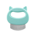 Cute Cat Comb Pet Hair Brush Shell Shaped Itch Relief Needle Comb - GreenFur