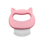 Cute Cat Comb Pet Hair Brush Shell Shaped Itch Relief Needle Comb - GreenFur