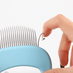 Cute Cat Comb Pet Hair Brush Shell Shaped Itch Relief Needle Comb - GreenFur