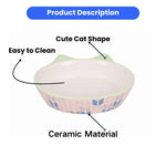 Cute Cat Shape Ceramic Material Pet Dog Cat Food Bowl - GreenFur