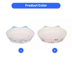 Cute Cat Shape Ceramic Material Pet Dog Cat Food Bowl - GreenFur
