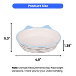 Cute Cat Shape Ceramic Material Pet Dog Cat Food Bowl - GreenFur