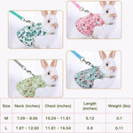 Cute Country Style Rabbit Harness Leash Set - GreenFur