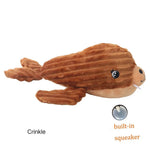Cute Dog Chew Squeaky Walrus Shape Plush Pet Toys - GreenFur