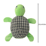 Cute Dog Chew Turtle Shape Plush Pet Squeaky Toys - GreenFur