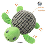 Cute Dog Chew Turtle Shape Plush Pet Squeaky Toys - GreenFur