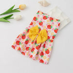 Cute Floral Print Dog Dress with Bowknot Pet Apparel for Small Dogs - GreenFur