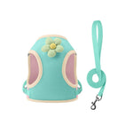 Cute Flower 3 Colors Option Pet Harness and Leash Set - GreenFur