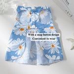 Cute Flower Pattern Pet Apparel Dress with Bow - GreenFur