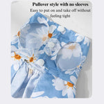 Cute Flower Pattern Pet Apparel Dress with Bow - GreenFur