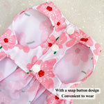 Cute Flower Pattern Pink Pet Apparel Dress with Bow - GreenFur