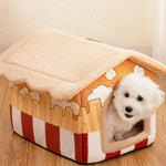 Cute French Fries House Design Washable Pet Bed - GreenFur