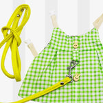 Cute Green Plaid Rabbit Clothing Accessories and Leash Set - GreenFur