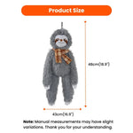 Cute Grey Sloth Style Hangable Squeaky Crinkly Dog Companion Toy - GreenFur