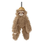 Cute Khaki Sloth Style Hangable Squeaky Crinkly Dog Companion Toy - GreenFur