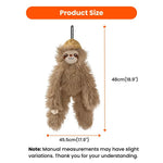 Cute Khaki Sloth Style Hangable Squeaky Crinkly Dog Companion Toy - GreenFur
