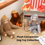 Cute Khaki Sloth Style Hangable Squeaky Crinkly Dog Companion Toy - GreenFur