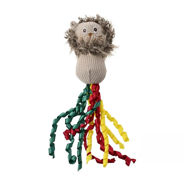 Cute Lion Style Waffle Fabric Catnip Cat Toy with Crinkle Paper - GreenFur