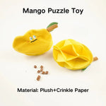 Cute Mango Shape Interactive Plush Dog Snuffle Toy with Crinkle Paper - GreenFur