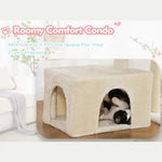 Cute Multi - Level Cat Tower Cozy Kitty Condo for Small and Medium Cats - GreenFur