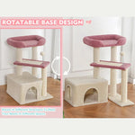 Cute Multi - Level Cat Tower Cozy Kitty Condo for Small and Medium Cats - GreenFur