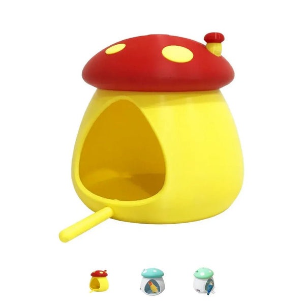Cute Mushroom Bird Nest Parrot Hideout Durable PLA Material All Season - GreenFur