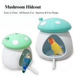 Cute Mushroom Bird Nest Parrot Hideout Durable PLA Material All Season - GreenFur