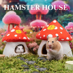 Cute Mushroom Shape Small Pet Animal Bed Cave Hamster Bedding - GreenFur