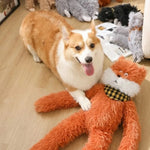Cute Orange Fox Style Hangable Squeaky Crinkly Dog Companion Toy - GreenFur