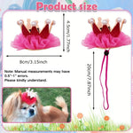 Cute Pet Crown Hat with Coloful Lace for Party and Festive - GreenFur
